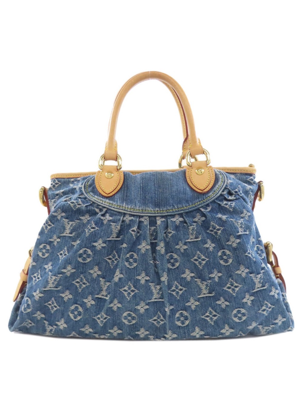 Louis Vuitton Denim Monogram Tote with Tan Leather Trim